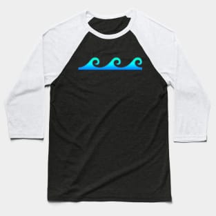 Simple Blue Wave Baseball T-Shirt